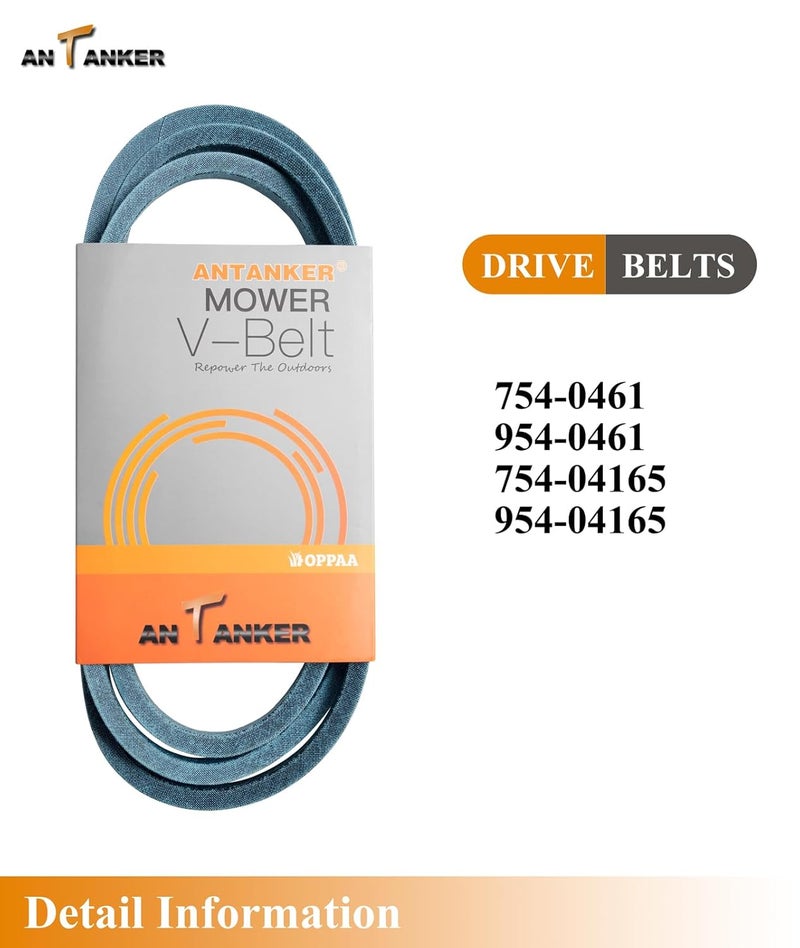 Antanker Drive Belt 754-0461 954-0461 Replace for MTD Cub Cad et 754-04165 954-04165, Compatible with LT1042, LT1045, LT1046, LT1050, GT1554, SLT1550, SLT1554, Kevlar Cord, 1/2x78 Belt - Image 4